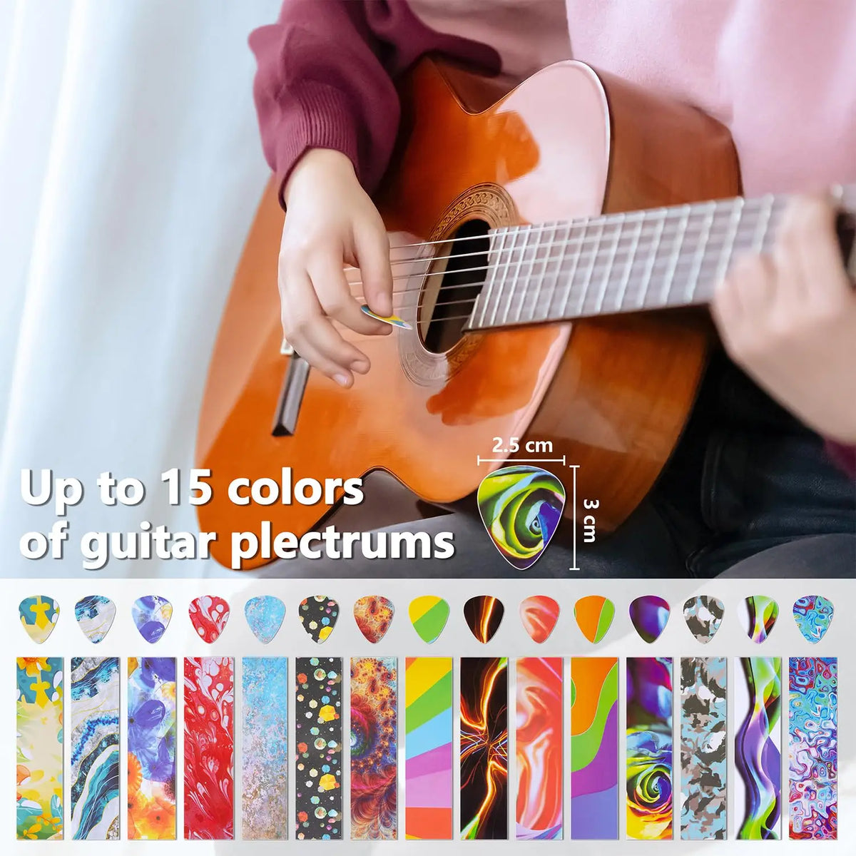 Kit Perforadora de Púas de Guitarra DIY – Cortador de Púas con 15 Tiras, Llavero y Lima, Regalo Original para Guitarristas